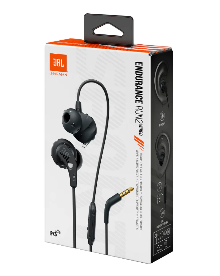 Endurance Run 2 Wired In Ear Headphones - Black - Image 9