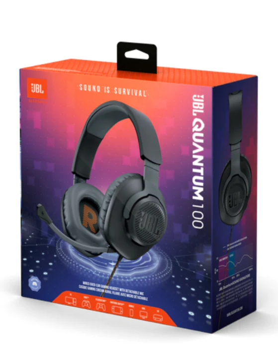 Quantum 100 Wired Over Ear Gaming Headphones - Black - Image 2