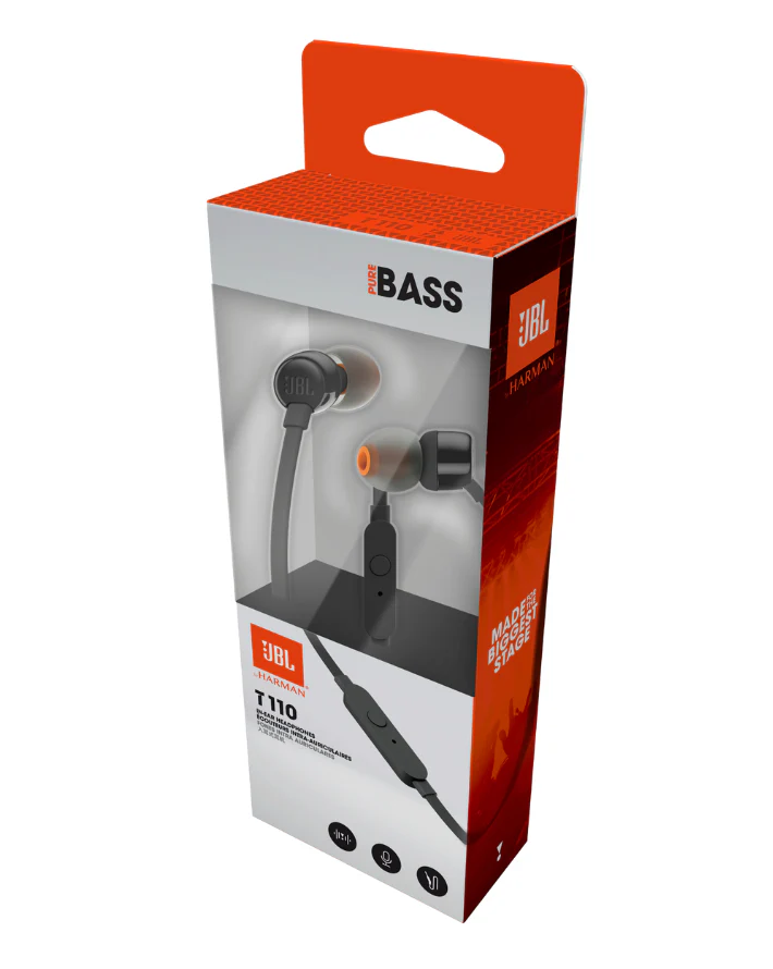 Tune 110 Wired In Ear Headphones With Mic - Black - Image 8
