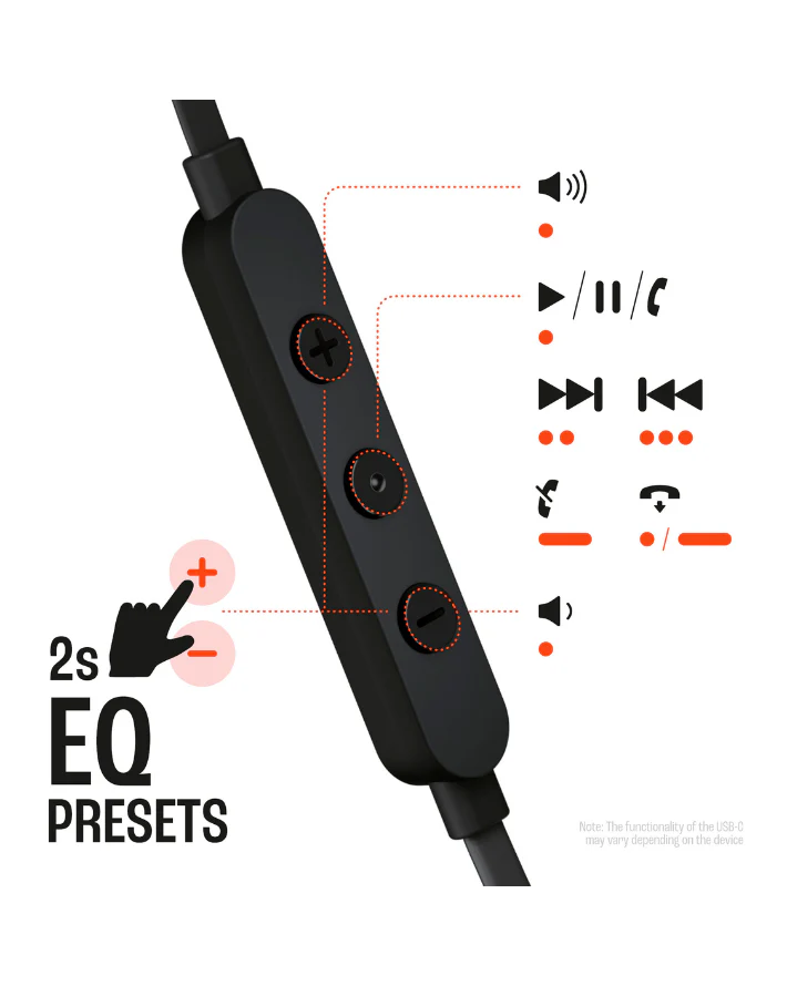 Tune 305C Hi-Res USB-C Wired In Ear Headphones - Black - Image 5