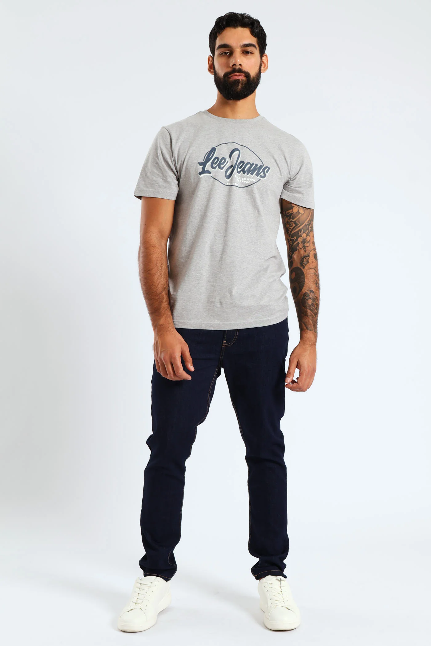 Jeans Tee - Grey Melange - Image 5