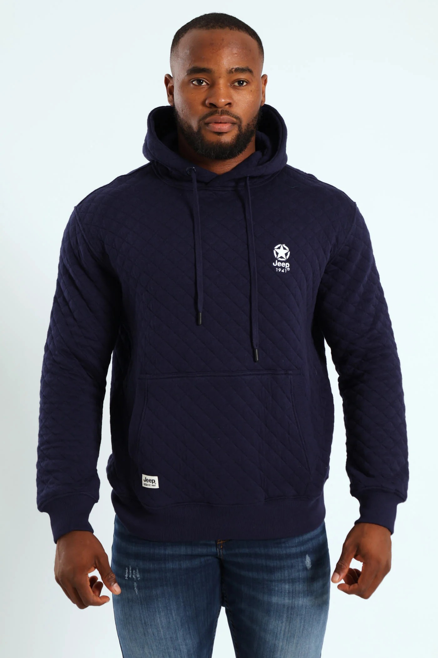 Jeep Quilted Fleece Hoody - Navy - Image 3