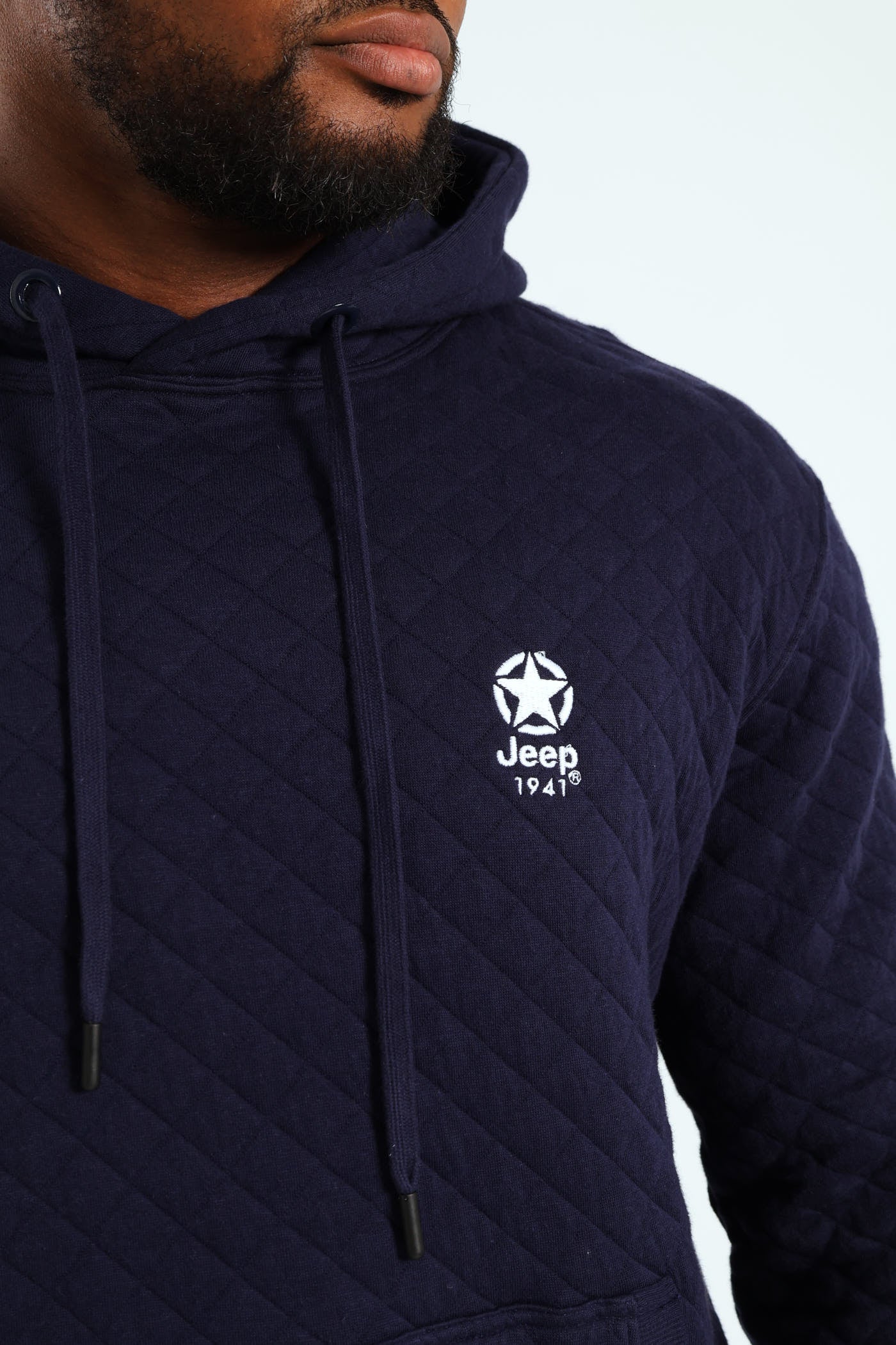 Jeep Quilted Fleece Hoody - Navy - Image 5