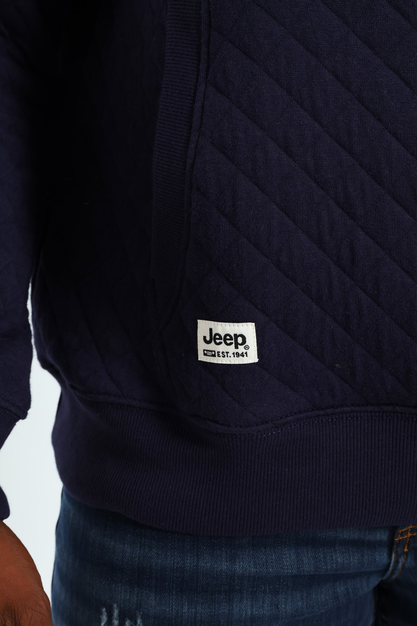 Jeep Quilted Fleece Hoody - Navy - Image 6