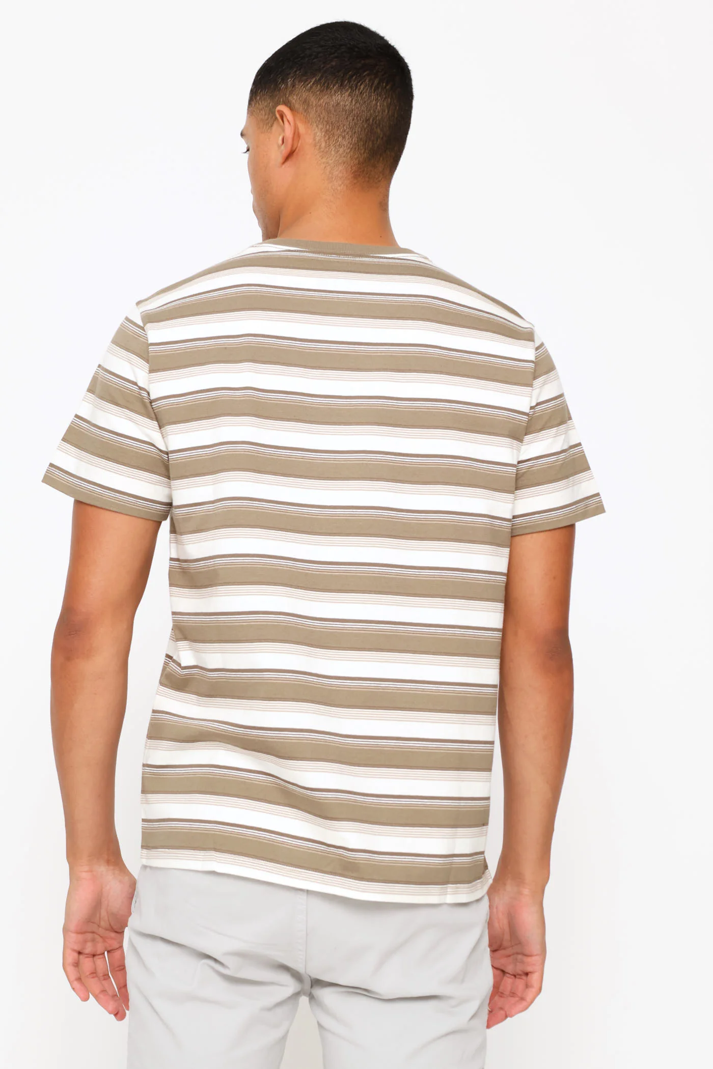 Jen Stripe Maitake Original Hm Tee - Brown - Image 4