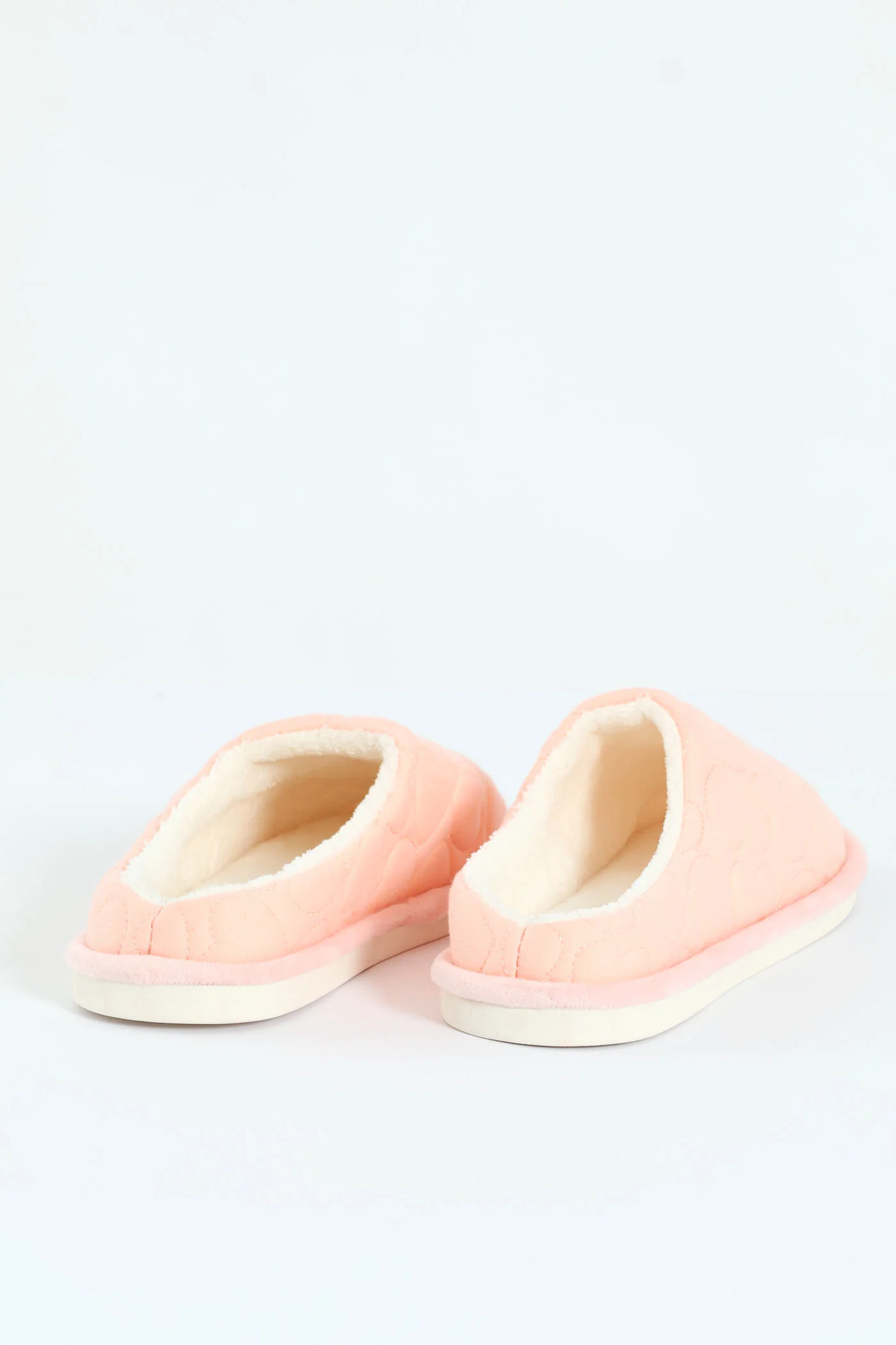 Jersey Knit Mule Slipper With Embossed Hearts - Blush - Image 2