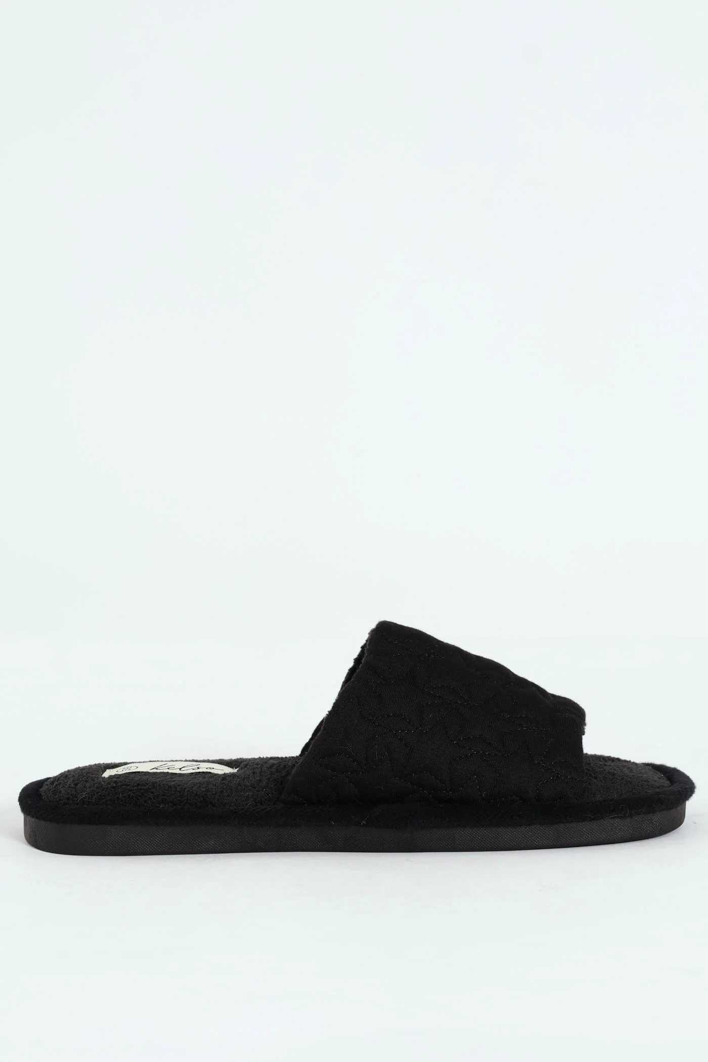Jersey Knit Single Band Mule Slipper - Black - Image 3