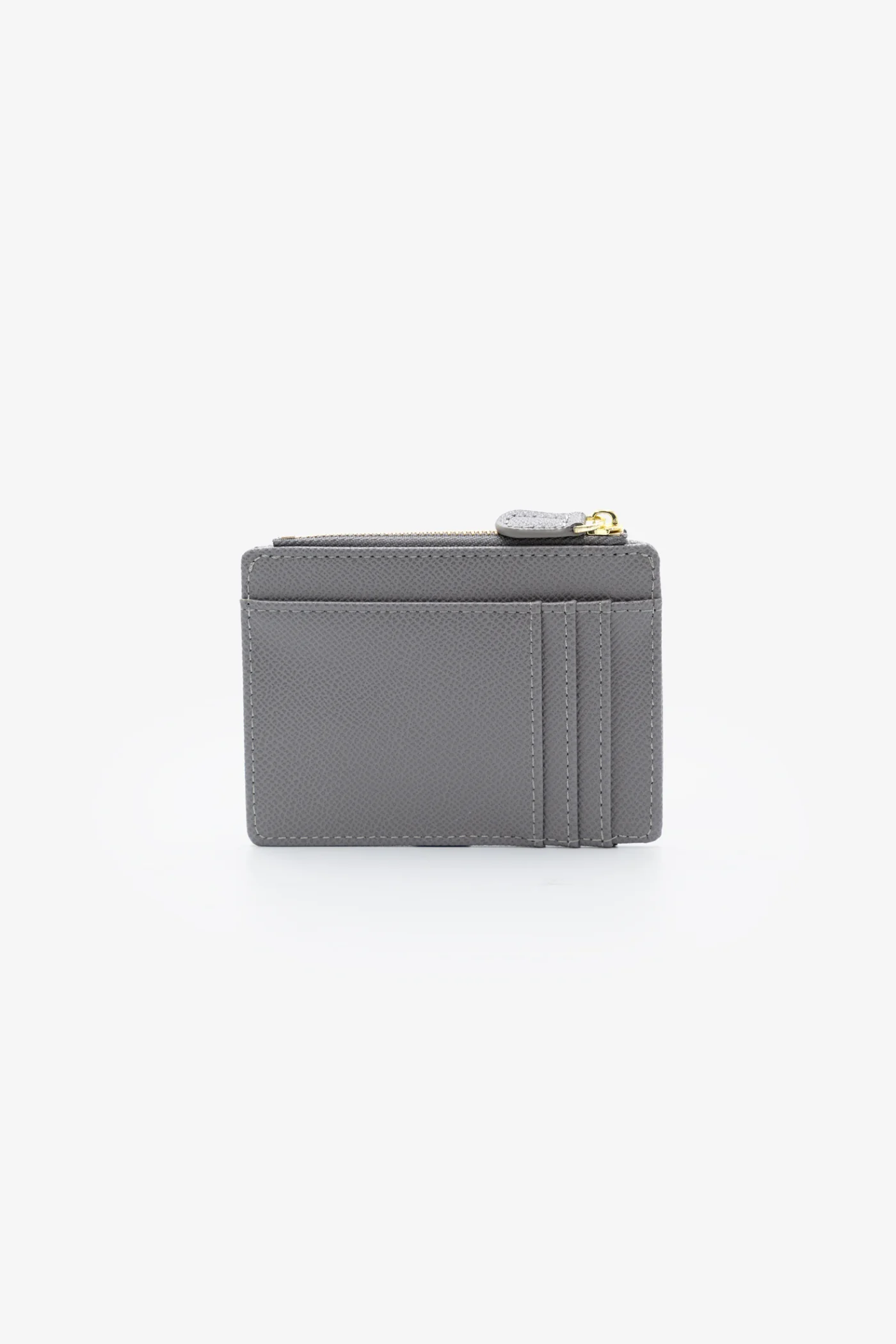 Jessica Pebble Surface Cardholder With Embossed Logo - Charcoal - Image 2