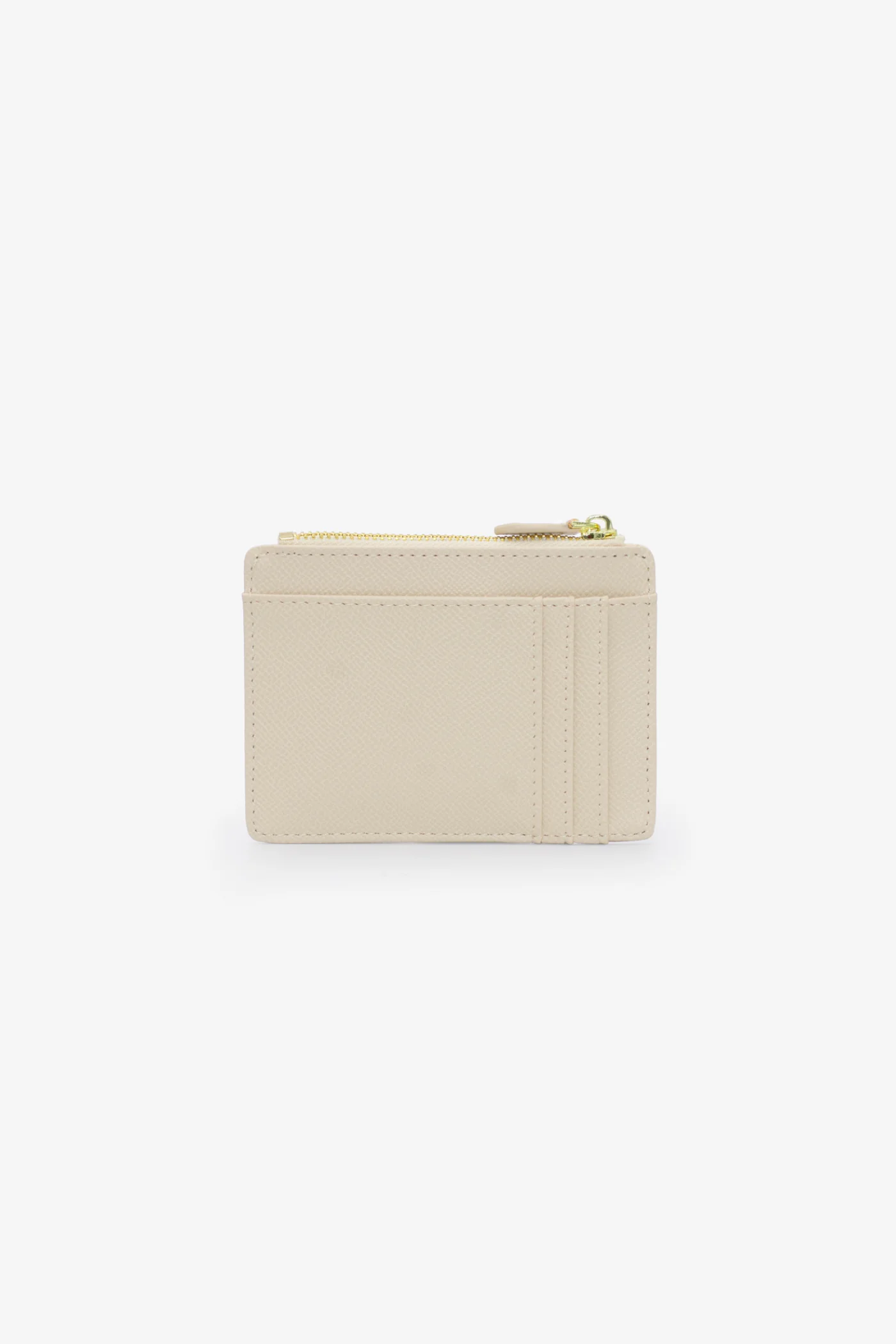 Jessica Pebble Surface Cardholder With Embossed Logo - Cream - Image 2