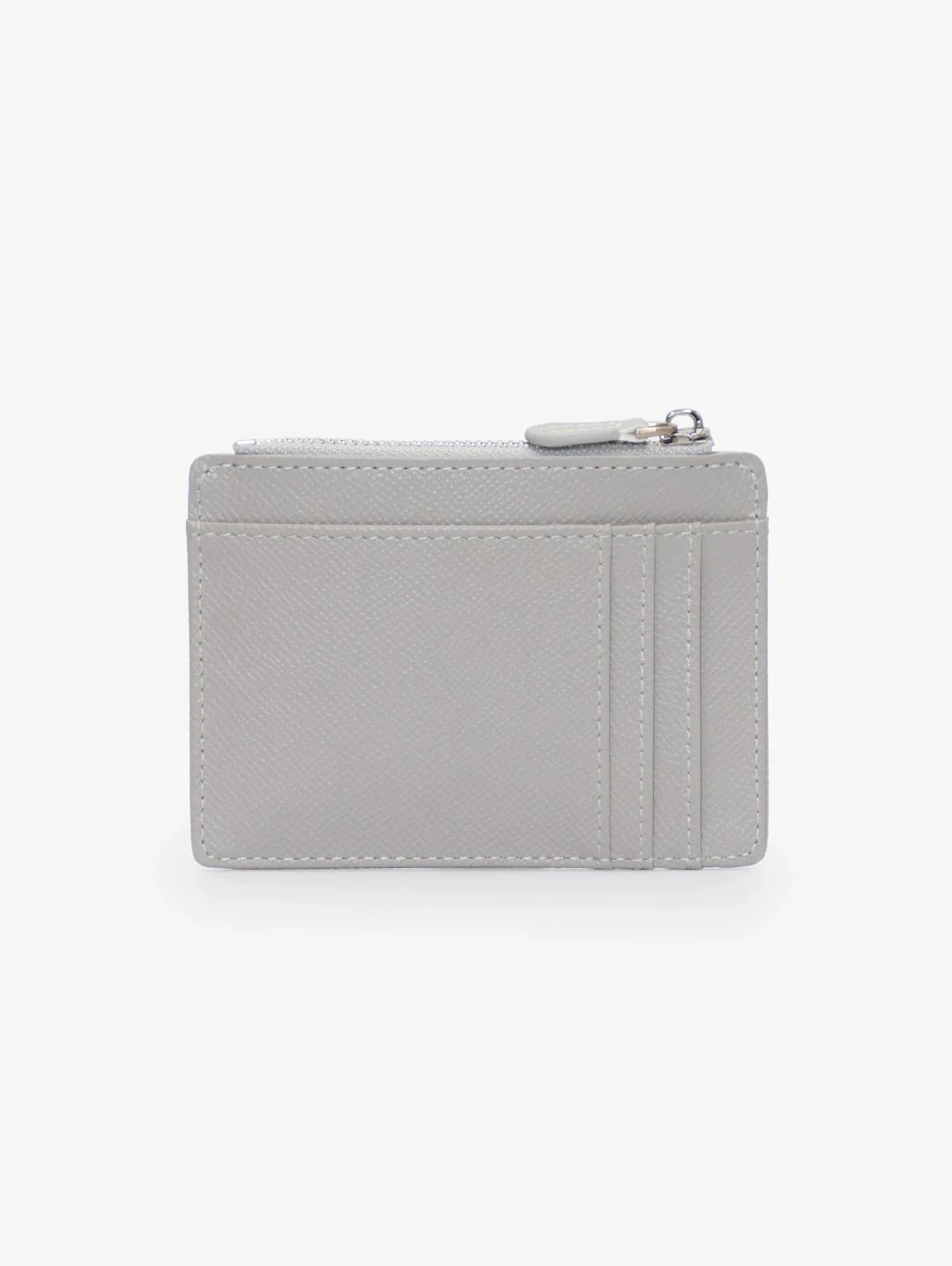 Jessica Pebble Surface Cardholder With Embossed Logo - Grey - Image 2