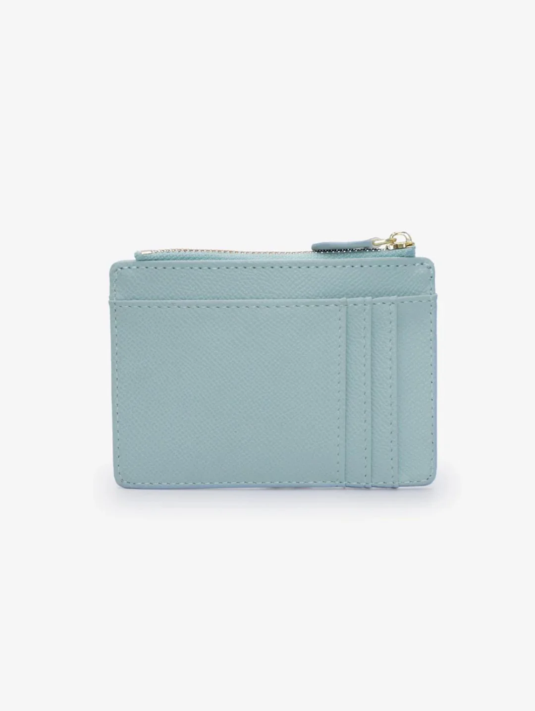 Jessica Pebble Surface Cardholder With Embossed Logo - Light Blue - Image 2