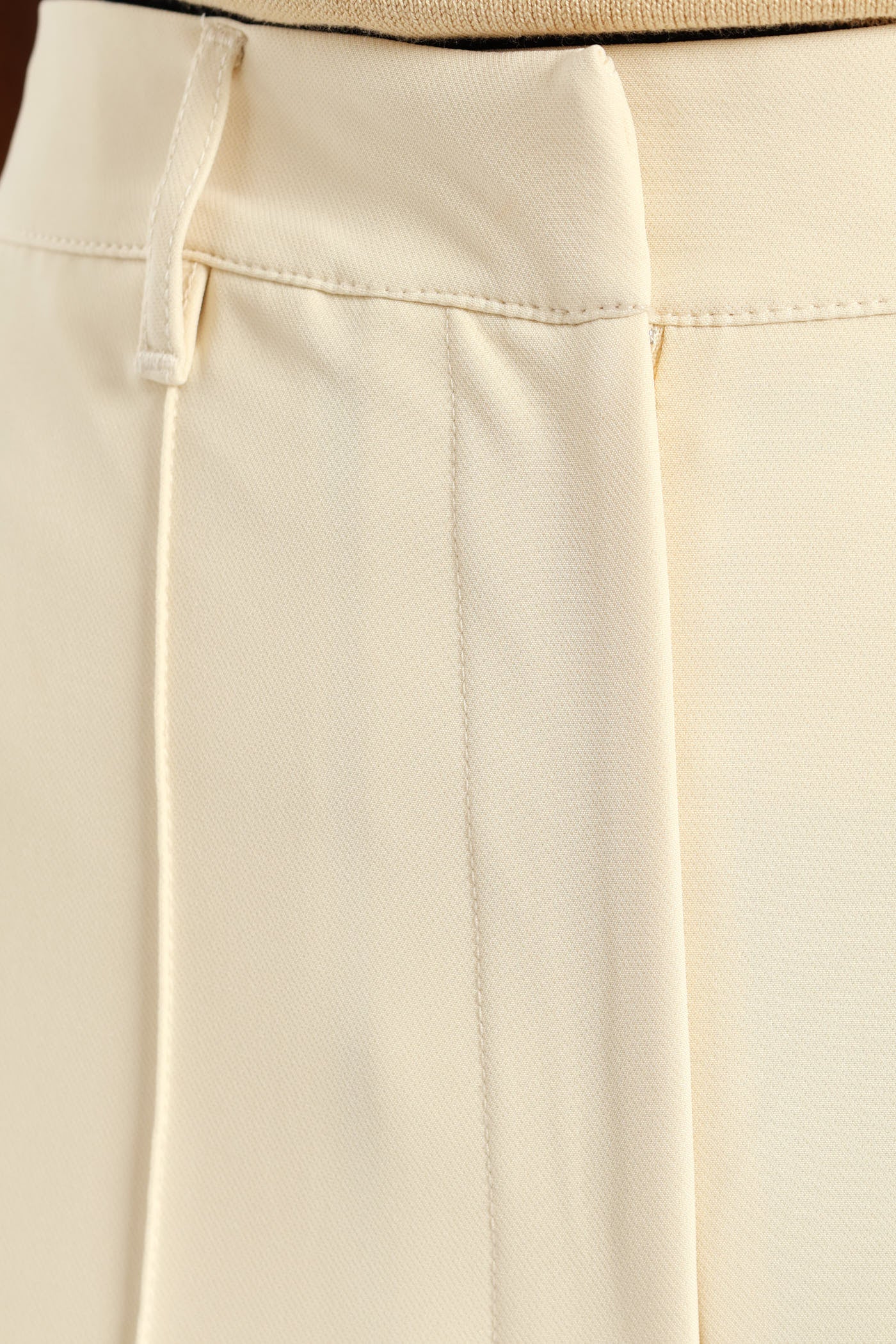 Jet Pocket Pin Tuck Straight Leg Pant - Cream - Image 4