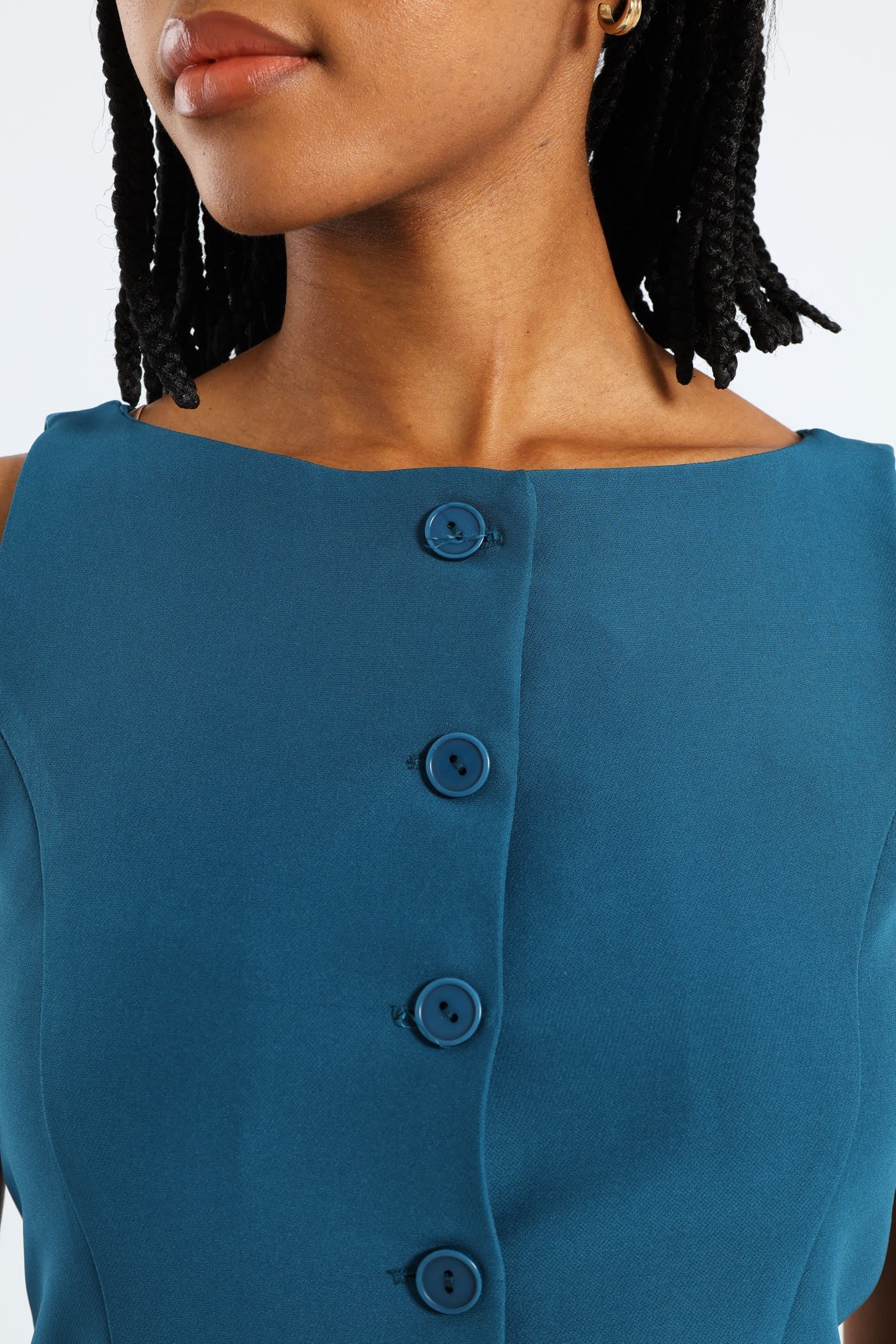 Jet Pocket Waistcoat - Teal - Image 4
