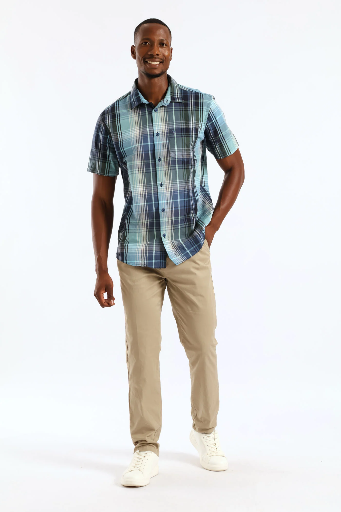 Jewel Check Regular Shirt - Green/Blue - Image 3