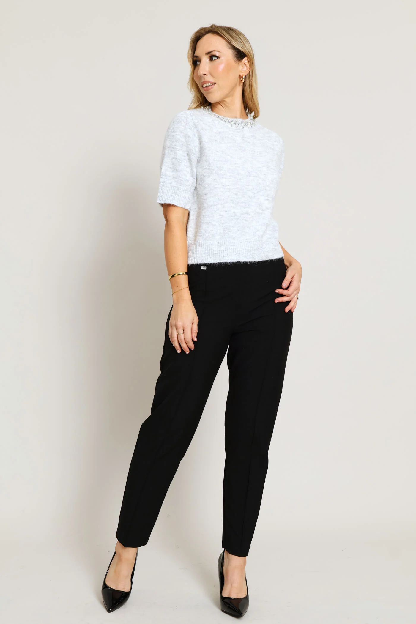 Jewel Mohair Pullover - Ice Grey - Image 5