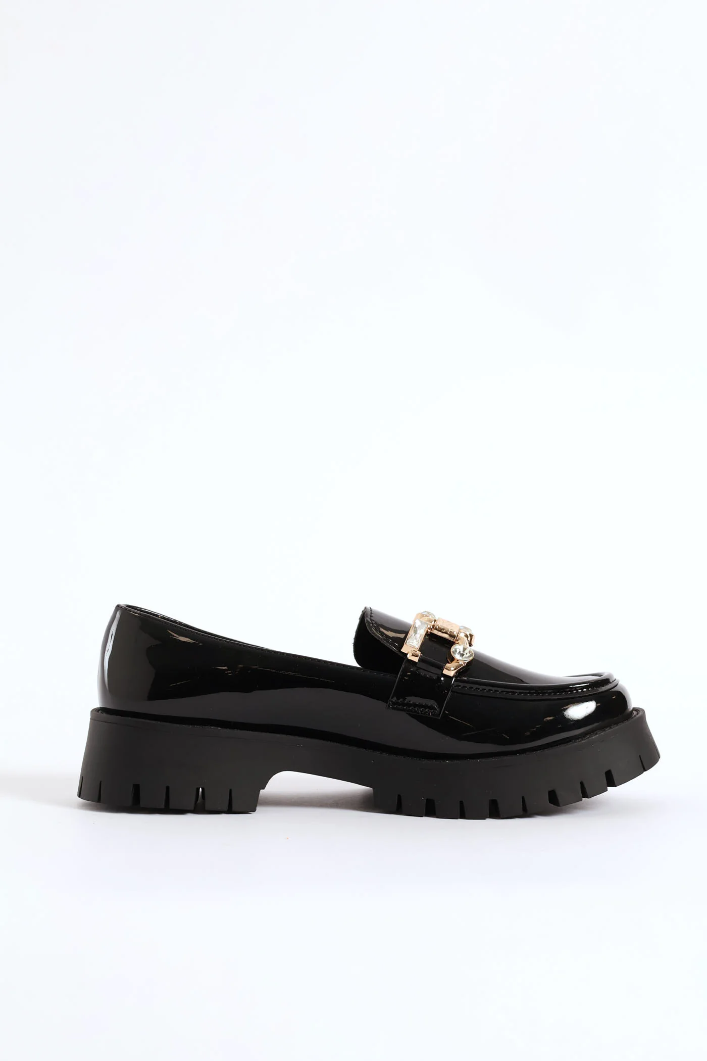 Jewel Trim Chunky Loafer - Black - Image 4