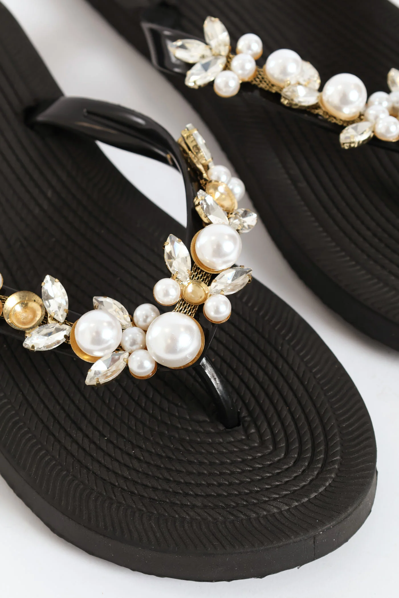 Jeweled Flip Flop - Black - Image 2