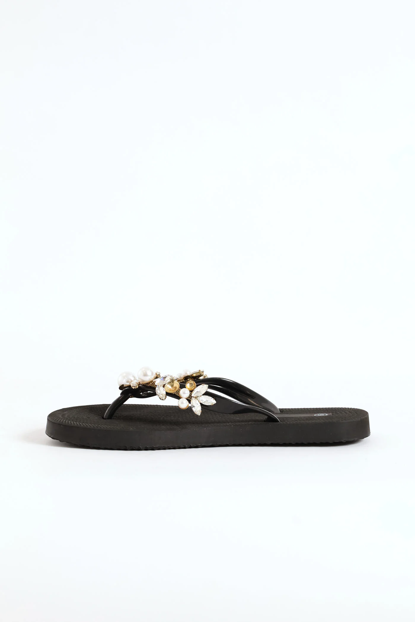 Jeweled Flip Flop - Black - Image 3