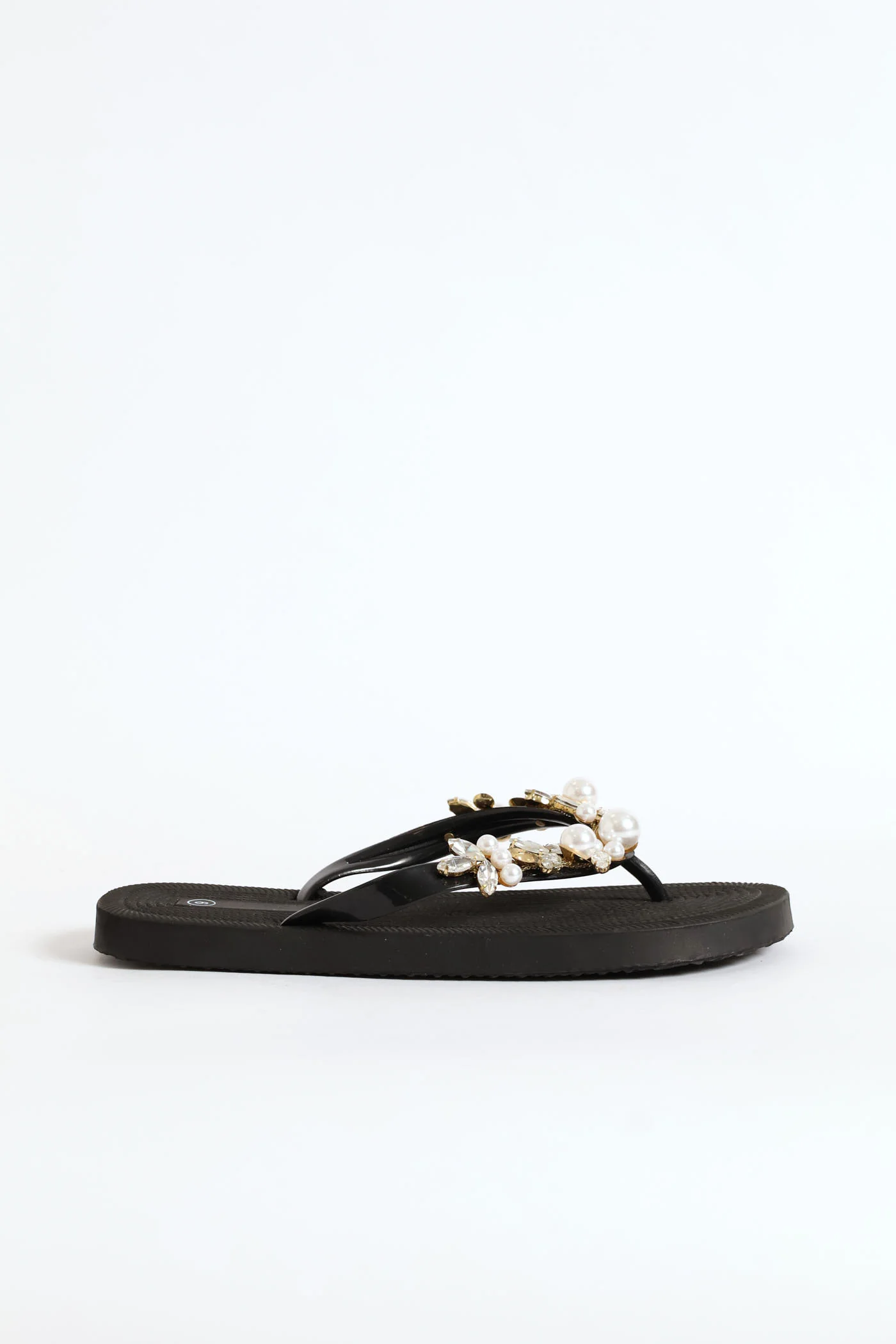 Jeweled Flip Flop - Black - Image 4