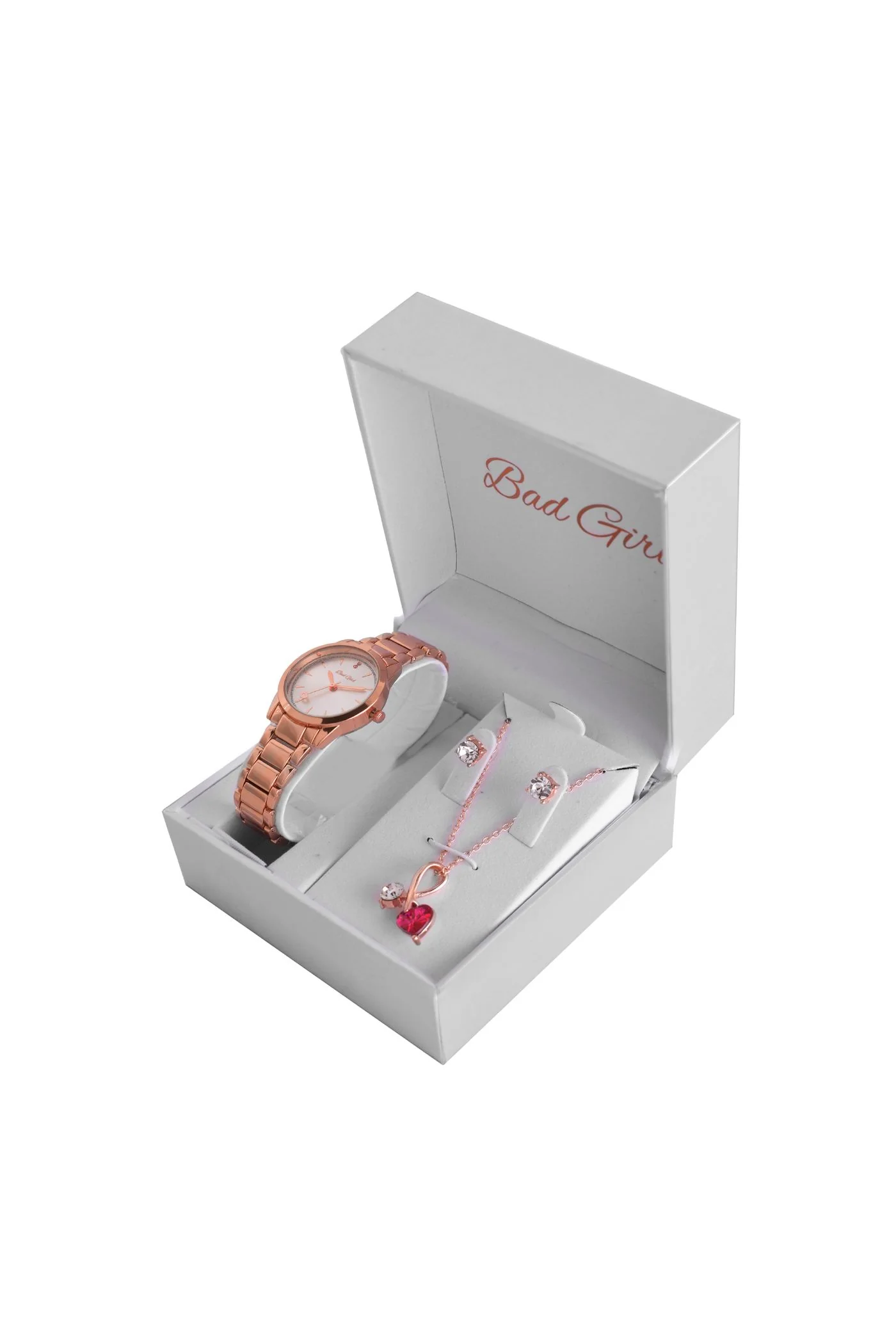 Jewellery & Wrist Watch Box Set - Rose Gold - Image 2