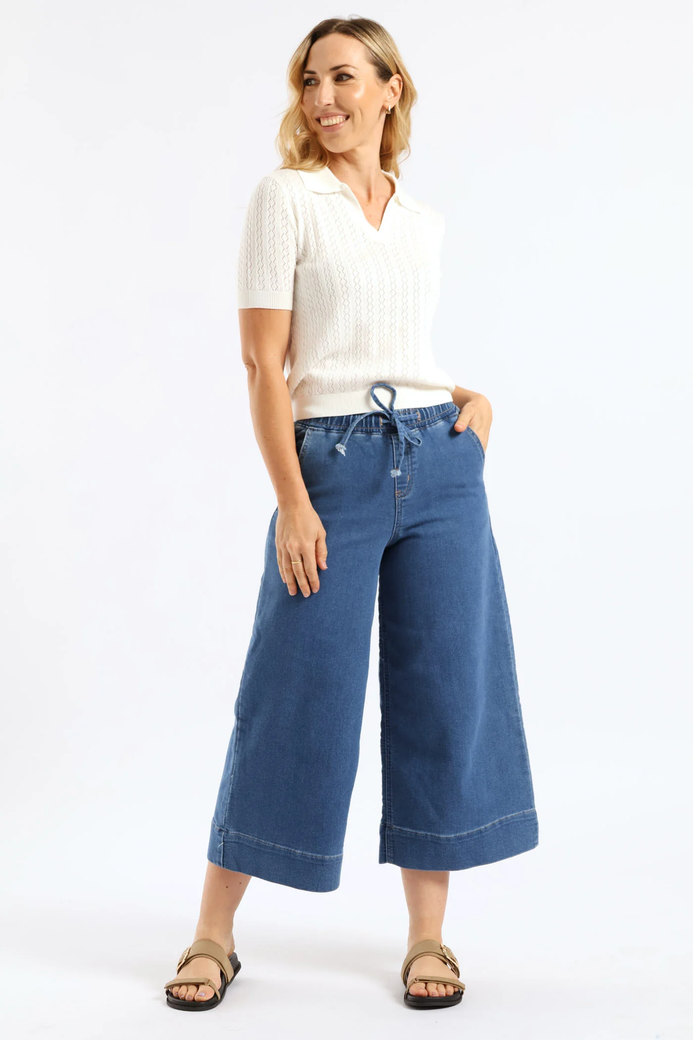 Johnny Collar Knitwear Top - White - Image 5