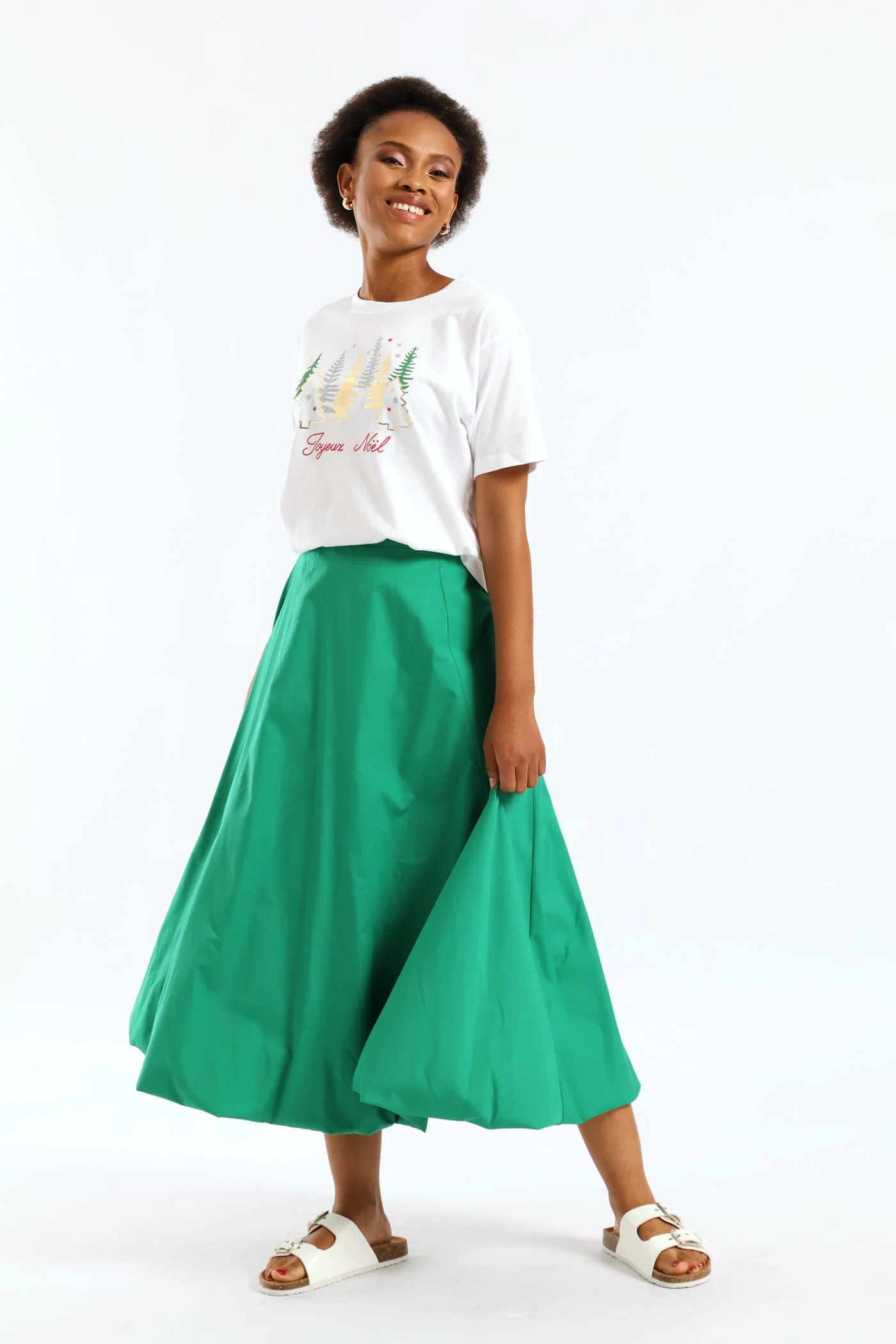 Joyeux Noel Foil Trees Tee - White - Image 5