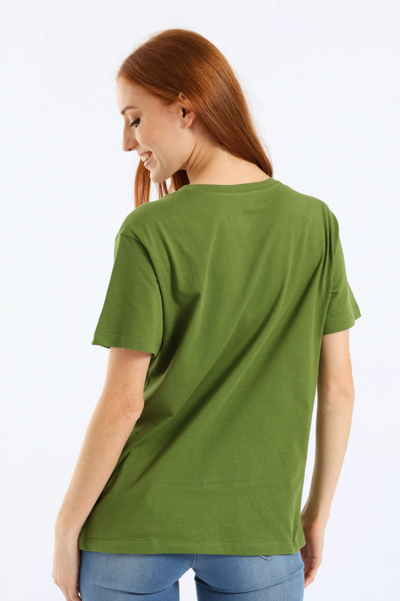 Joyful Existence Foil Square Tee - Deep Chartreuse - Image 4