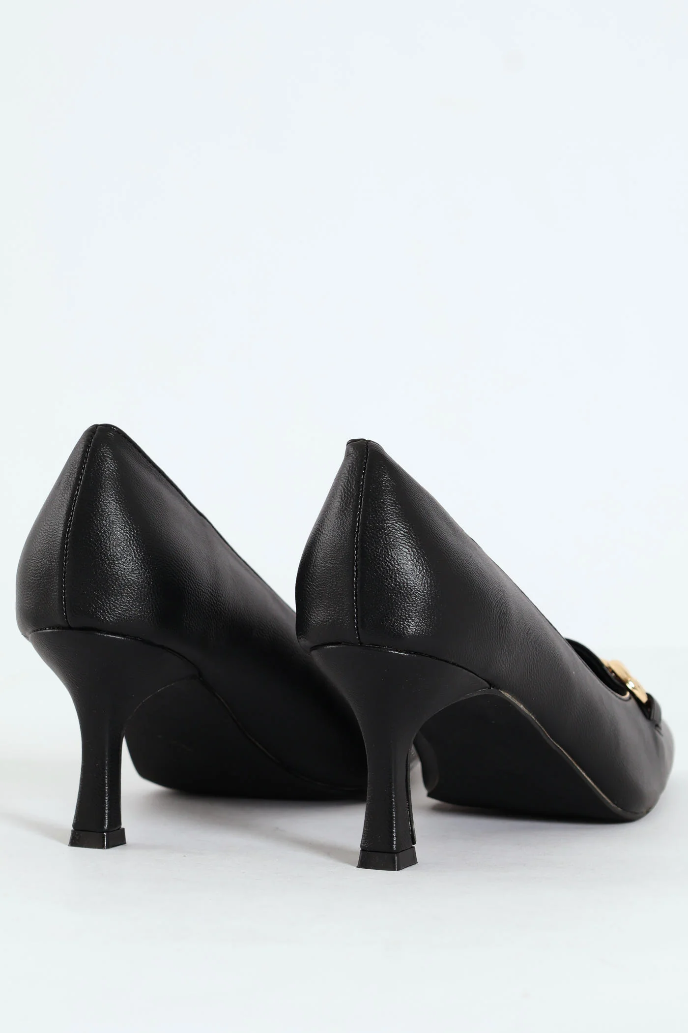 Juliet Almond Toe Juliet Horsebit Kitten Court Heel - Black - Image 3