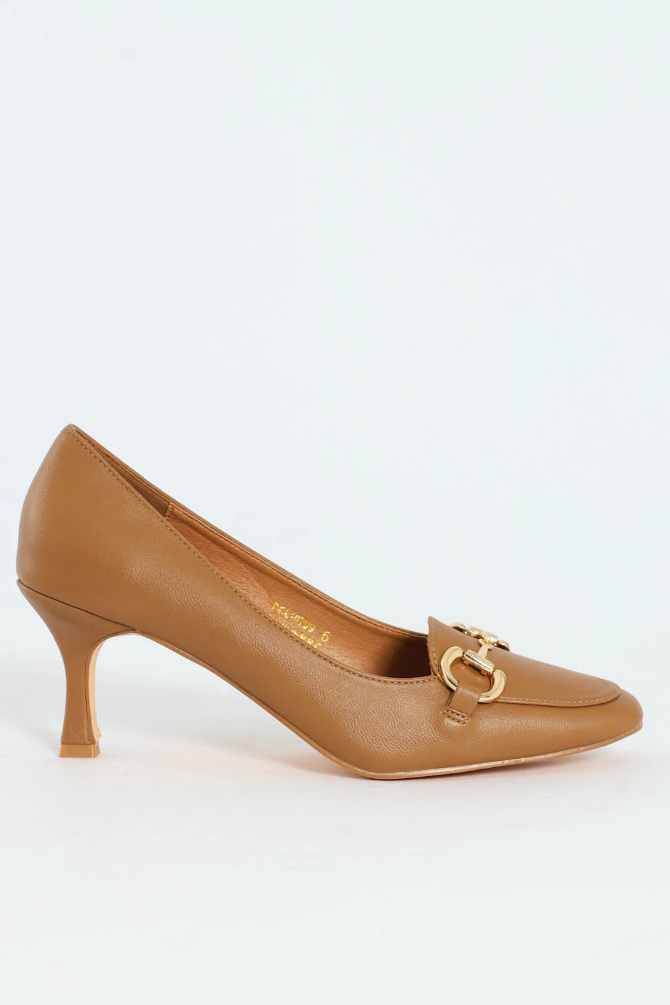 Juliet Almond Toe Juliet Horsebit Kitten Court Heel - Camel - Image 2