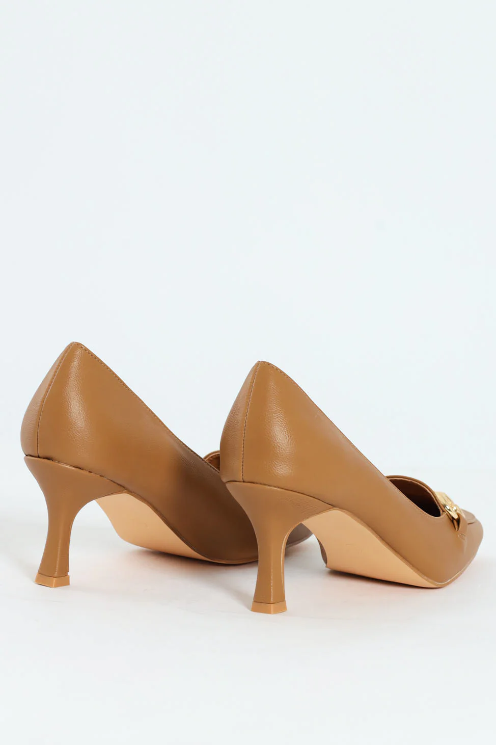 Juliet Almond Toe Juliet Horsebit Kitten Court Heel - Camel - Image 3