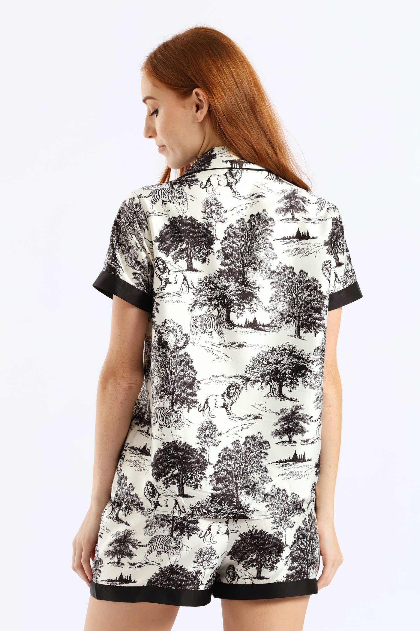 Jungle Button Through & Short Set - Black/White - Image 2