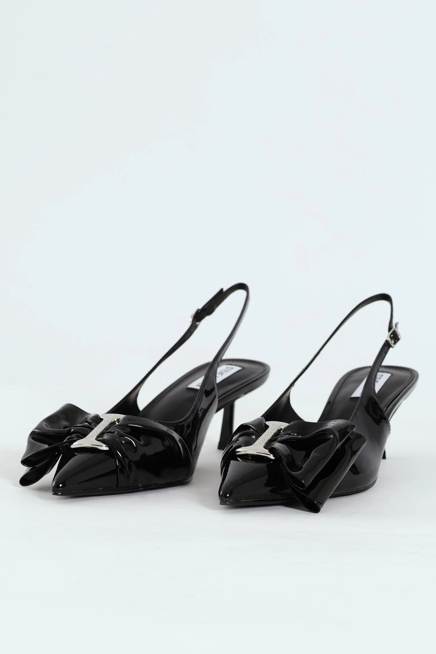 Kaci Kitten Heel Slingback With Bow - Black - Image 3