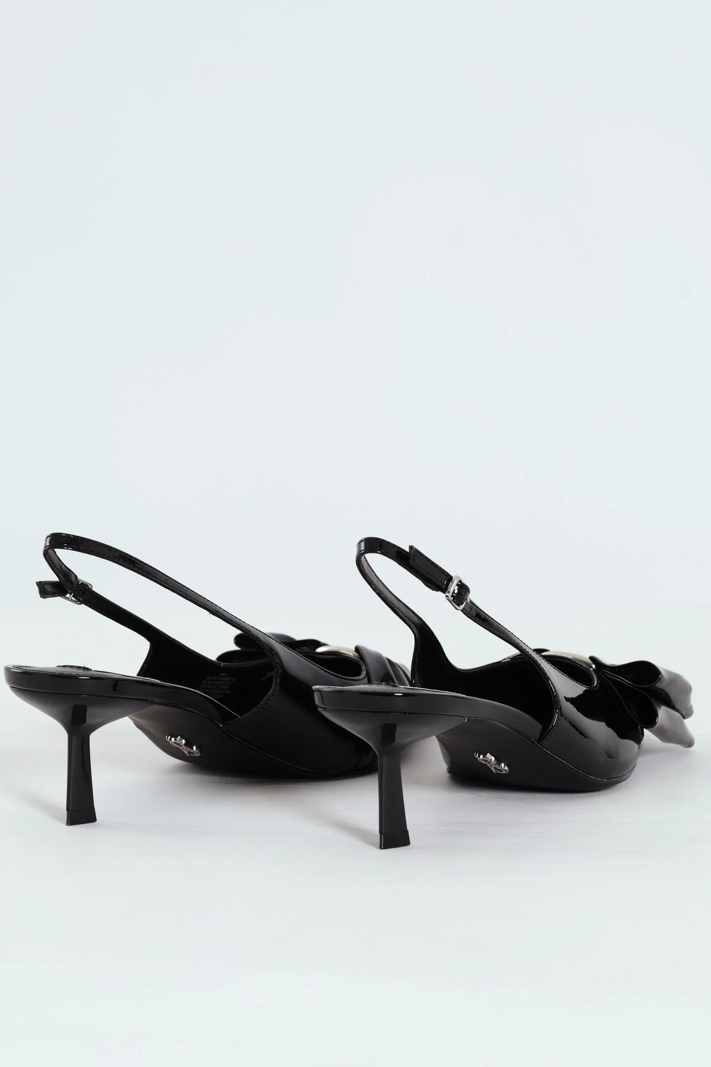 Kaci Kitten Heel Slingback With Bow - Black - Image 4
