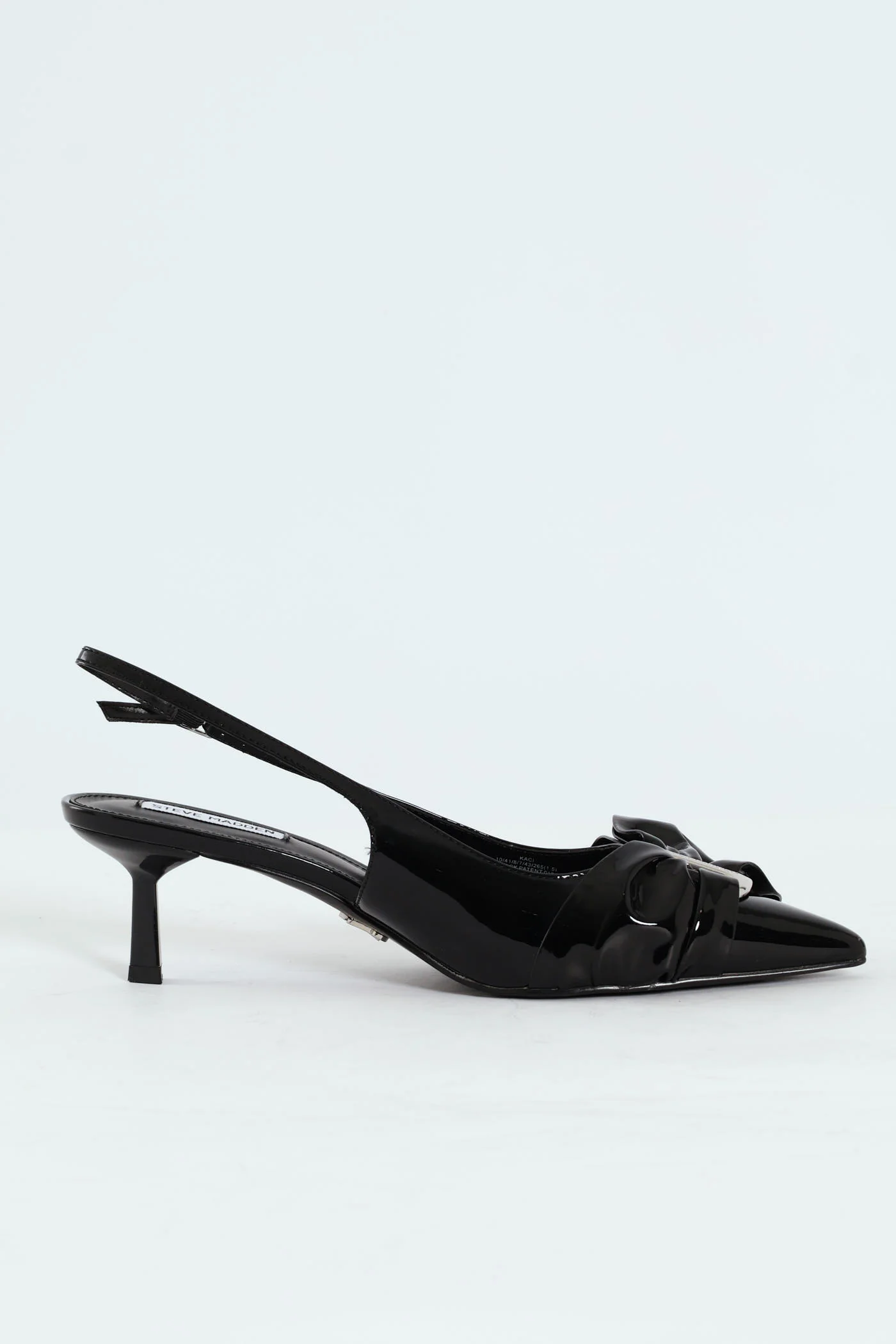 Kaci Kitten Heel Slingback With Bow - Black - Image 5