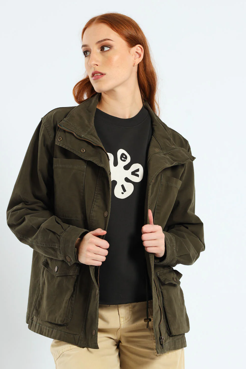 Karlie Utility Jacket - Military Green - Image 2