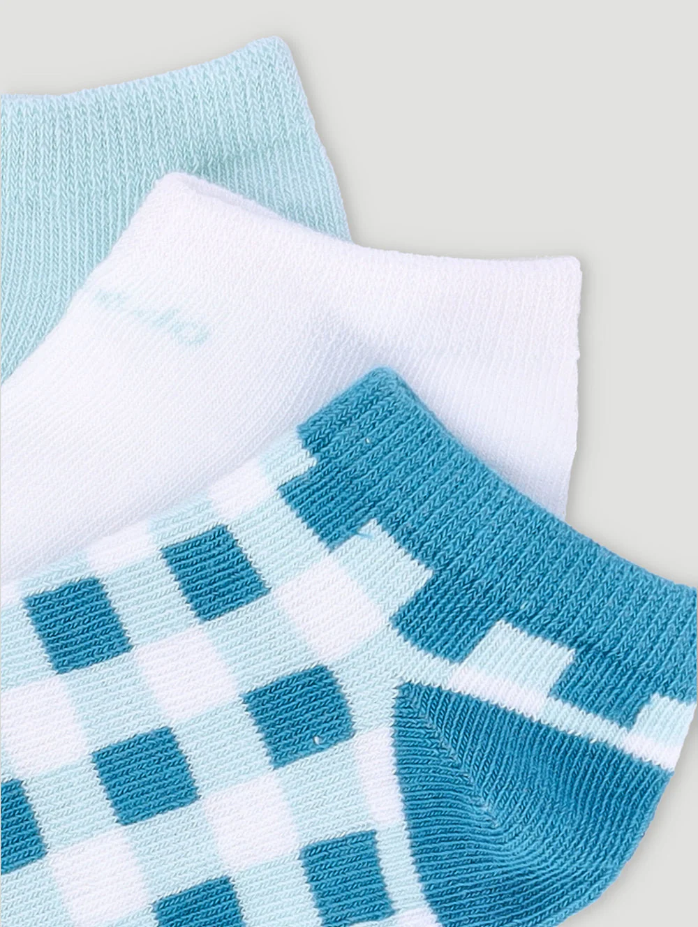 Keedo 3 Pack Gingham Cotton Socks - Multi - Image 2