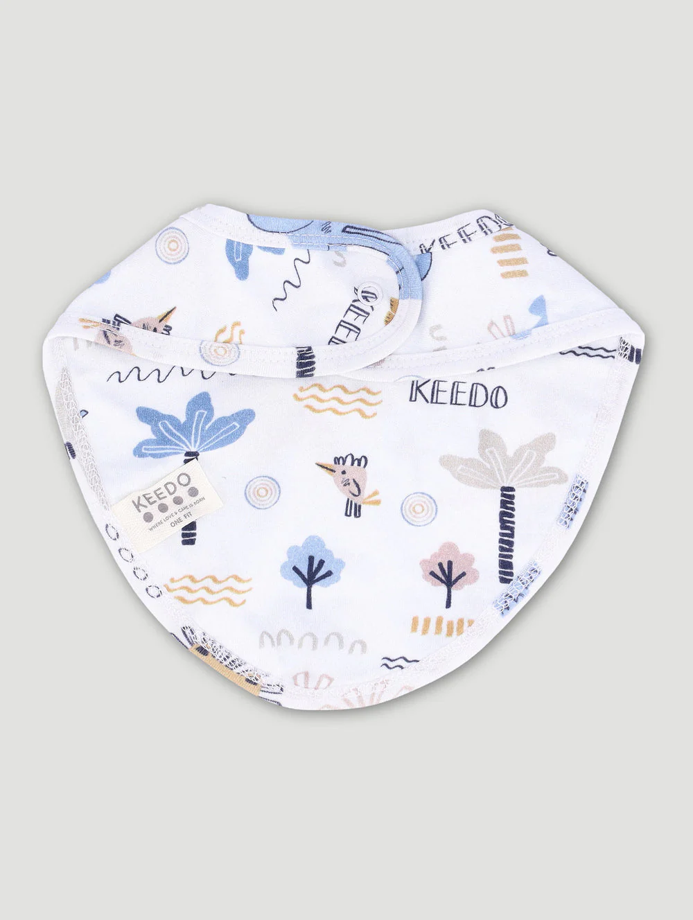 Keedo Baby Boys Blue Ellie Single Bib - White - Image 2