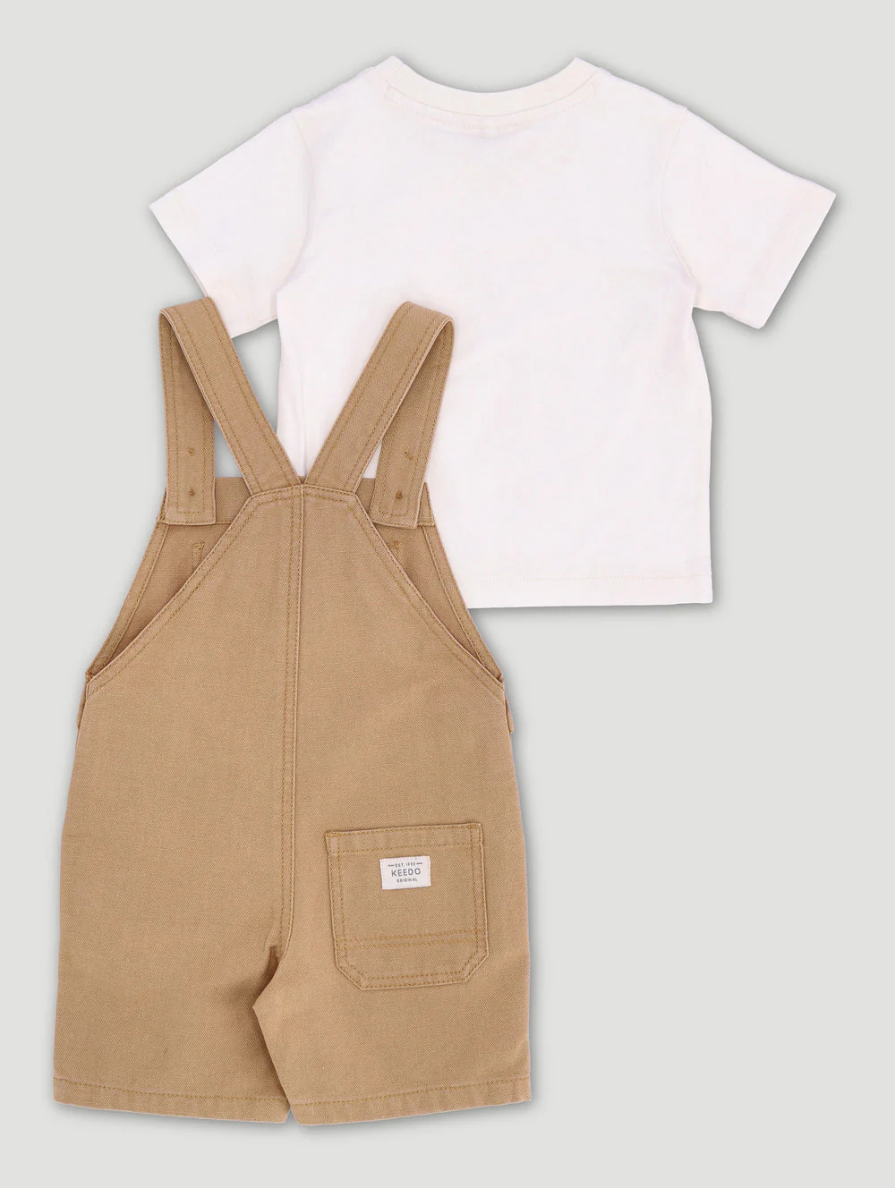Keedo Baby Boys Brushed Canvas Mid Length Dungi Set - Tan - Image 2