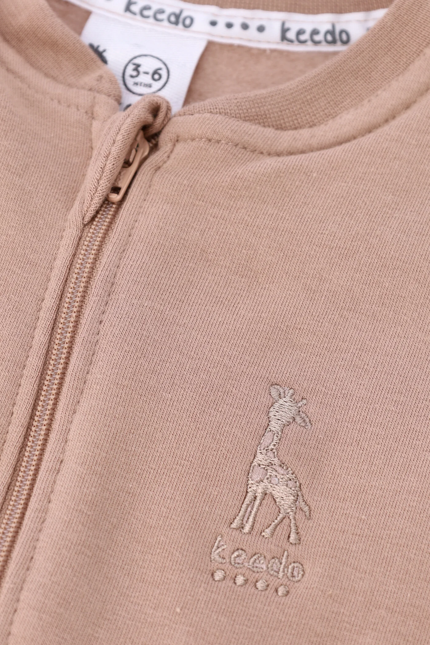 Keedo Baby Boys Core Fleece Sleepsuit - Taupe - Image 3