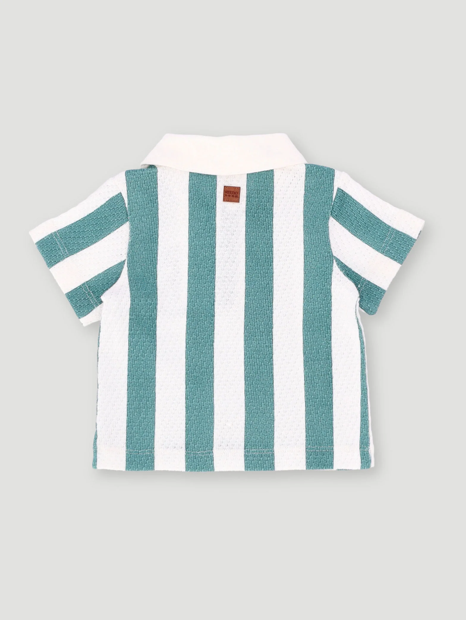 Keedo Baby Boys Fashion Stripe Golfer - White - Image 2
