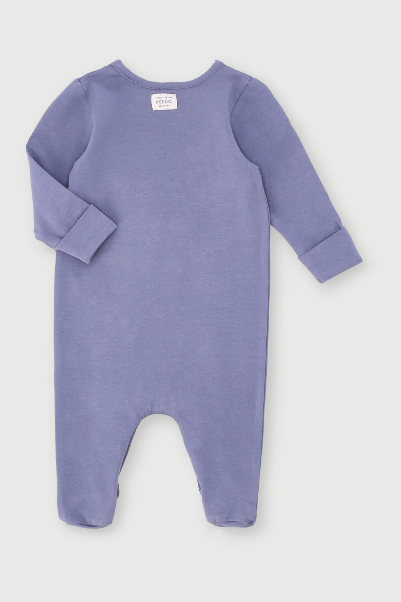 Keedo Baby Boys Long Sleeve 3D Safari Friends Rib Babygrow - Blue - Image 2