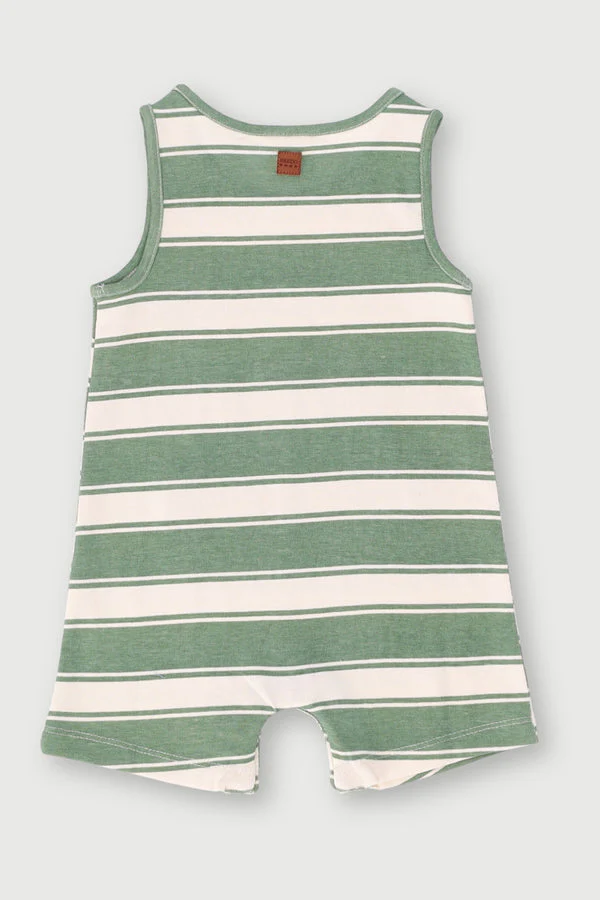 Keedo Baby Boys Stripe Fashion Romper - Fatigue - Image 2