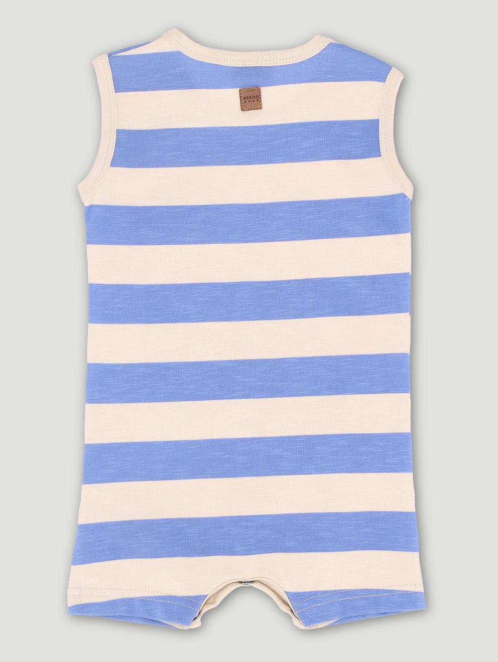 Keedo Baby Boys Stripe Logo Romper - Blue - Image 2