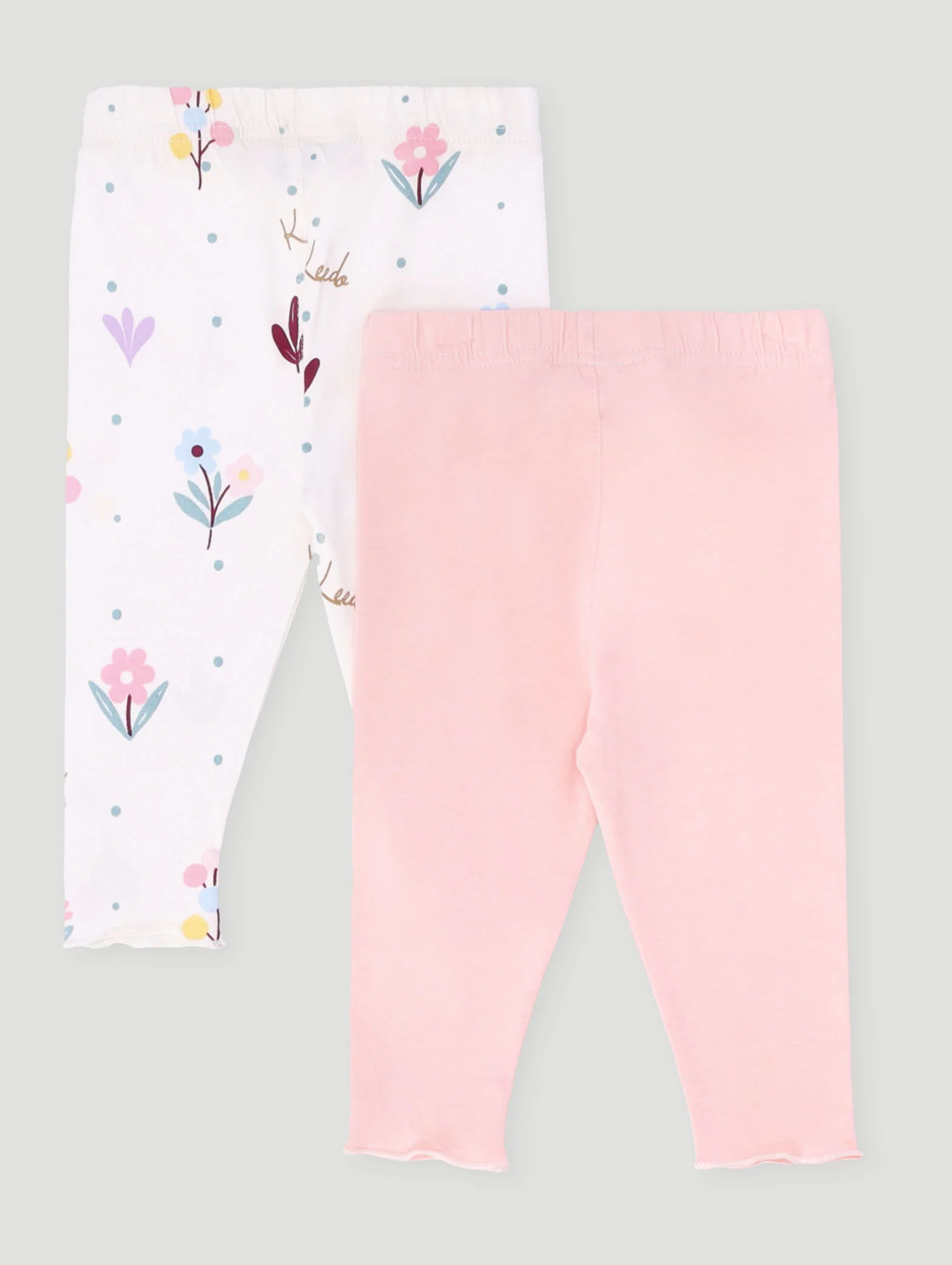 Keedo Baby Girls 2 Pack Floral Legging - Multi - Image 2