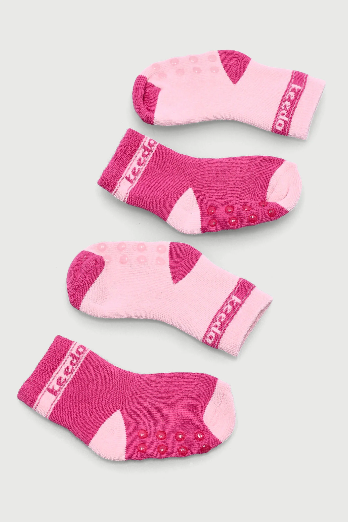 Keedo Baby Girls 2 Pack Toweling Socks - Pink - Image 2