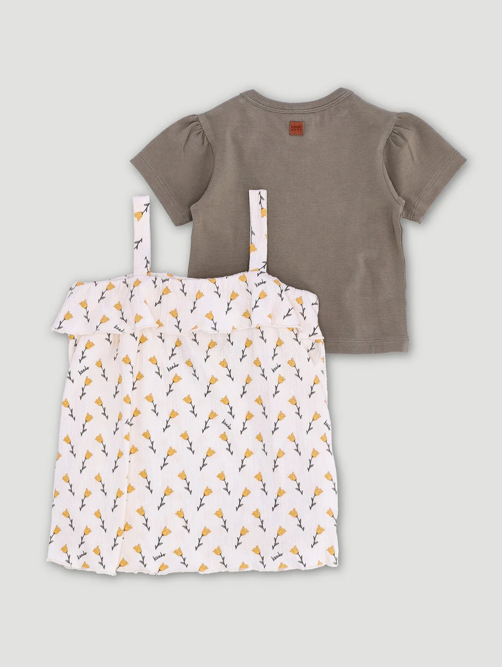 Keedo Baby Girls Bellflower Pinni Dress Set - Cream - Image 2