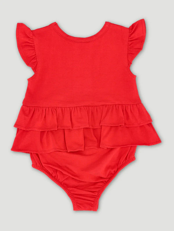 Keedo Baby Girls Christmas Ruffles Bloomer - Red - Image 2