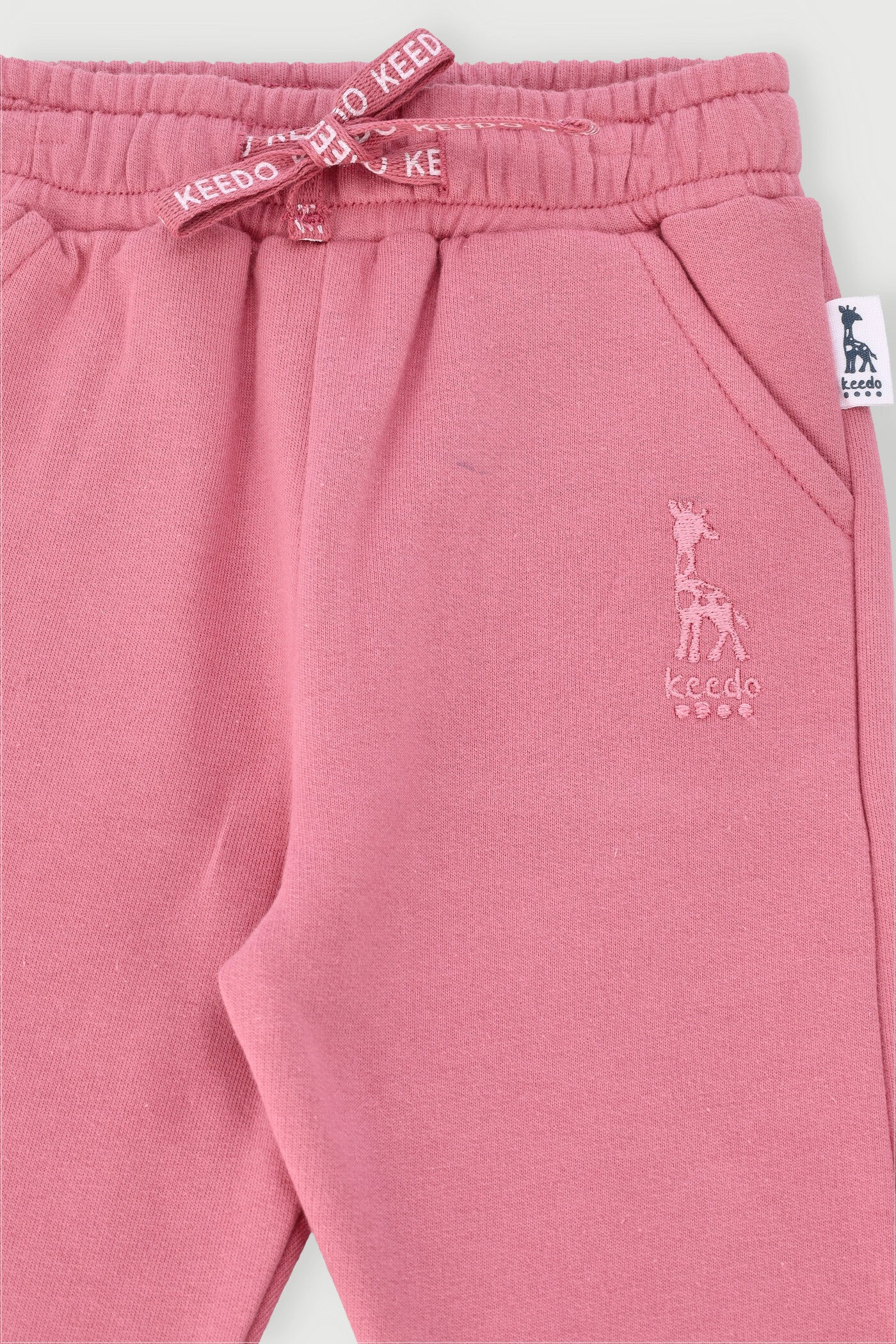 Keedo Baby Girls Core Fleece Jogger - Dusty Pink - Image 2