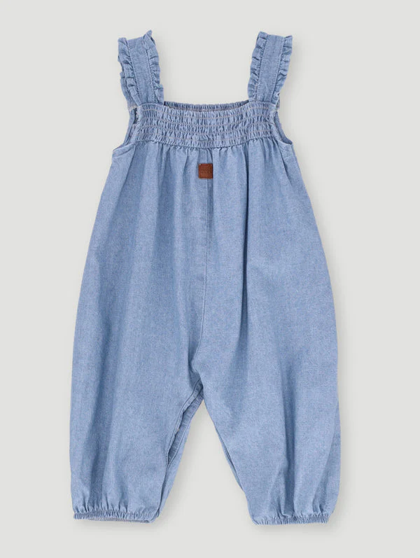 Keedo Baby Girls Embroidered Denim Jumpsuit - Denim - Image 2