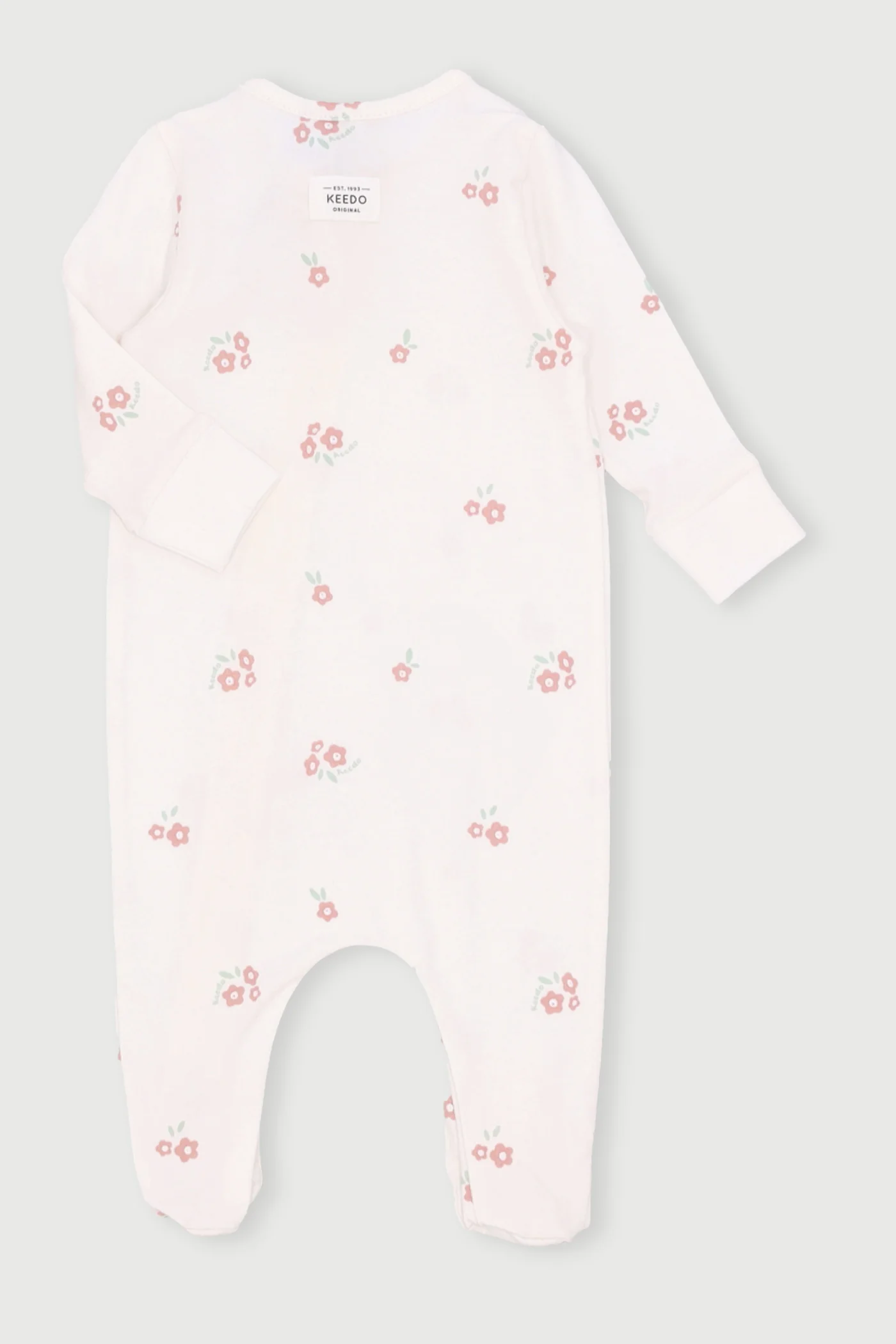 Keedo Baby Girls Floral Sleepsuit - Cream - Image 2